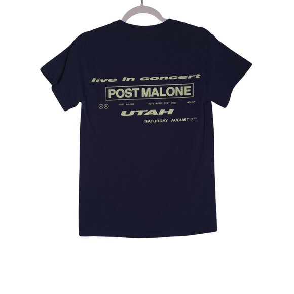 Post Malone Live: Hive Music Fest 2021 Utah USED Shirt (DISTRESSED, S, Blue) - Picture 2 of 7